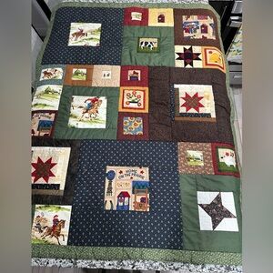 Patchwork Toddlers Quilt with Western Theme